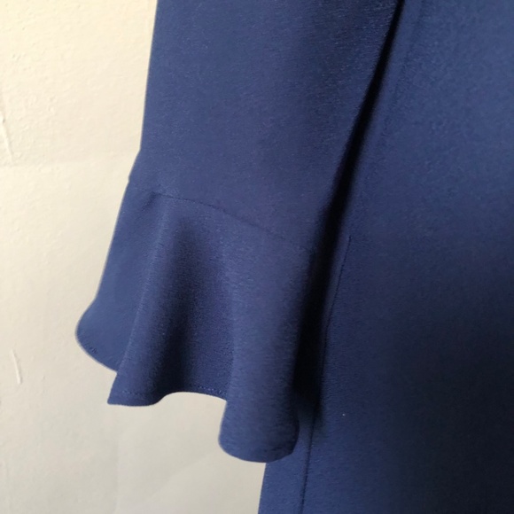 Banana Republic Ocean Blue Ruffle Cuff Button Back Dress/Tunic - Size 6 - Picture 8 of 10